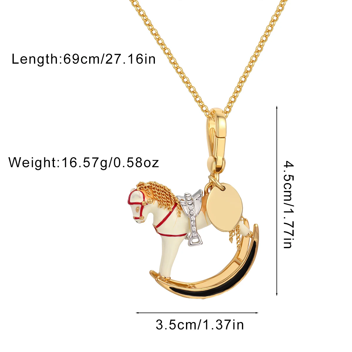 1Pc Fashion Niche Enamel White Pony Pendant Necklace for Women Cool Cute Party Jewelry Keychain Pendant Halloween Gifts