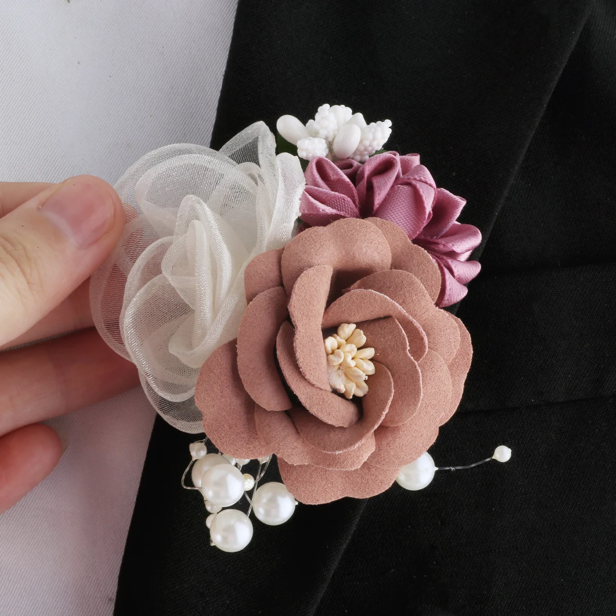 Mädchen Brautjungfer Handgelenk Blume Hochzeit Simulation Kamelie Tanz party Braut und Bräutigam Corsage Armband Hand Blume Hochzeit xh820c