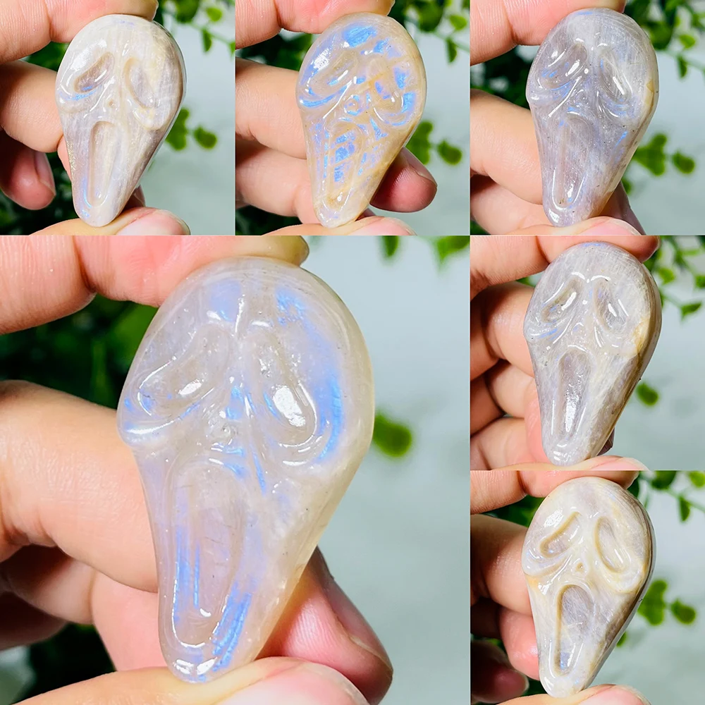 قطعة واحدة من قناع وجه شبح كريستال مونستون عالي الجودة - مثالي لديكور المنزل وهدايا العطلات، #4