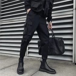 Male Trousers Black Slim Autumn Men's Cargo Pants Luxury Luxury Fashion Y2k Cotton Nylon Designer Street Loose Big Size Emo