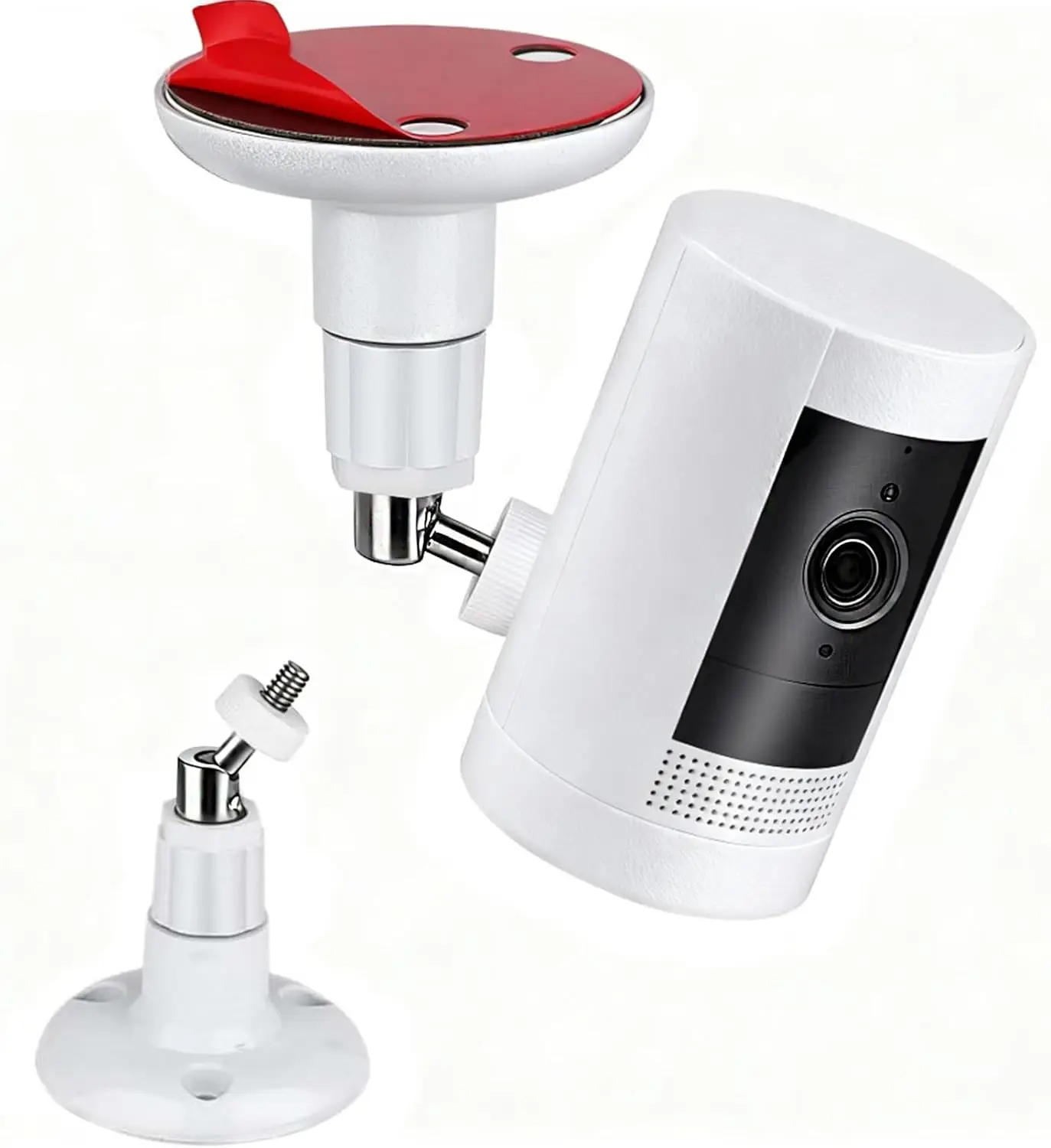 

Adhesive Ring Camera Mount, 360° Adjustable Bracket for Outdoor Security Cameras, White