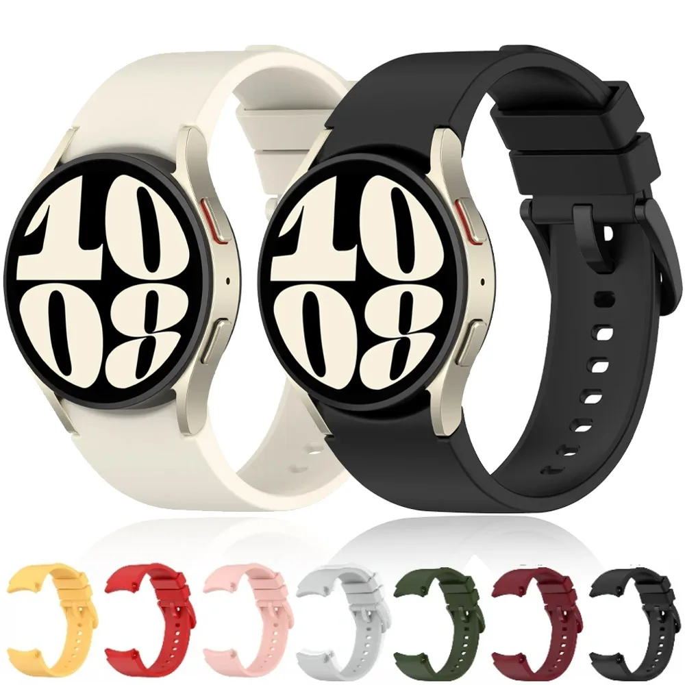 Nahtloses Silikonarmband für Samsung Galaxy Watch 7 6 5 4 40mm 44mm Pro 45mm Originalband für Watch 6 4 Classic 47mm 43mm 42/46mm