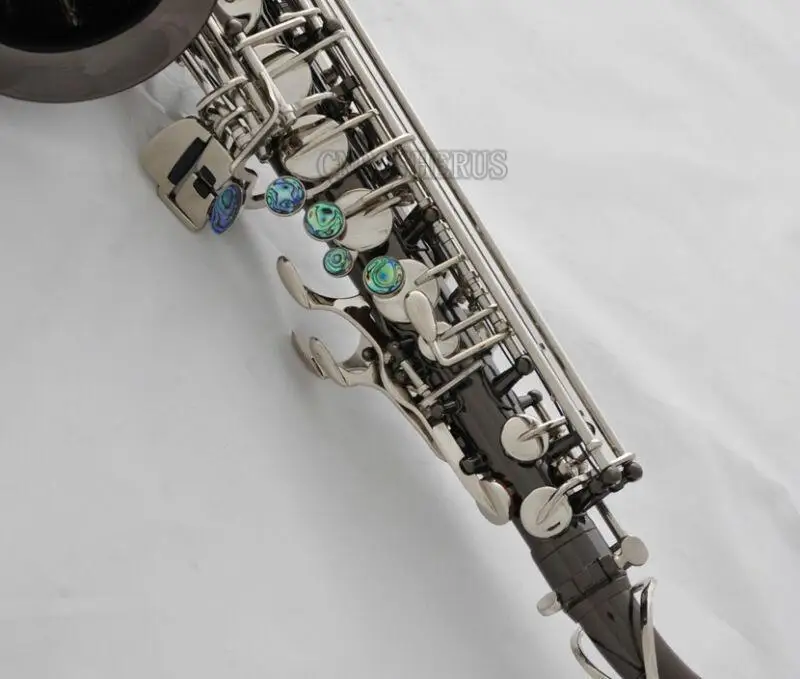 High quality Black Nickel Alto Saxophone Eb Sax Abalone Shell High F# 10x Reed