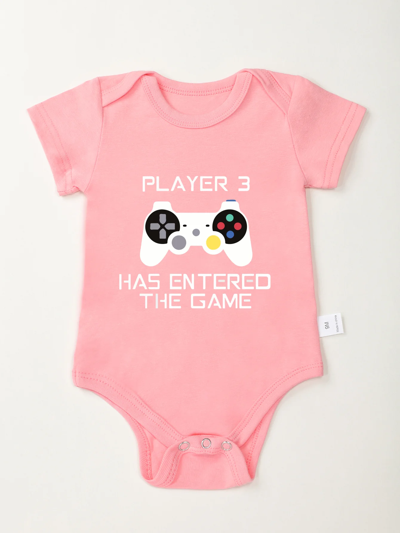 Toddler Newborn Cool Infant Baby Boy Girl Short Sleeve Rompers Bodysuit Player 3 Has Entered The Game Printing Jumpsuit Fashion