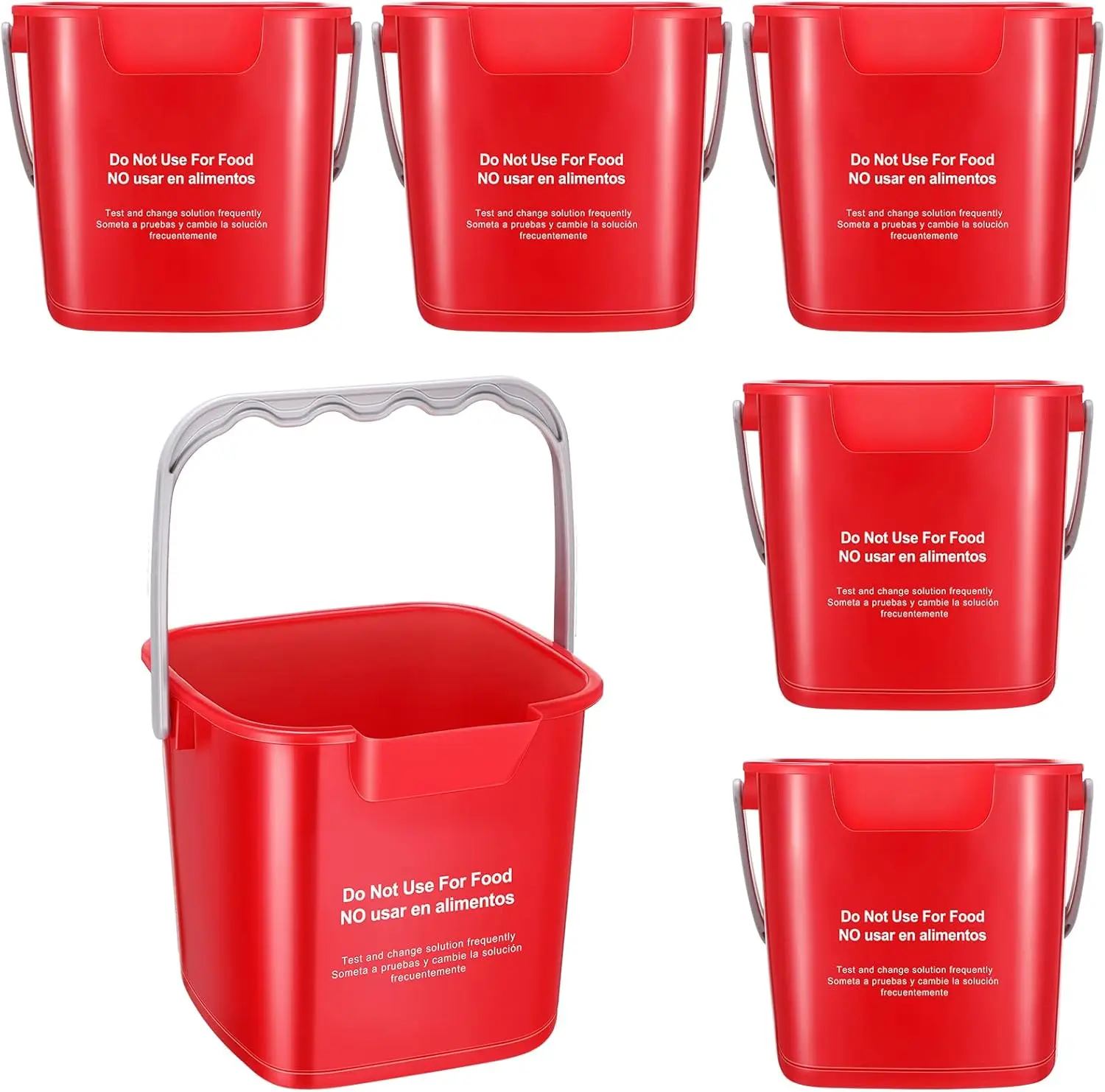 

6 Pcs 3 Quart Cleaning Bucket Small Sanitizing Square Bucket Detergent Pail for Home Commercial Restaurant Kitchen Offic