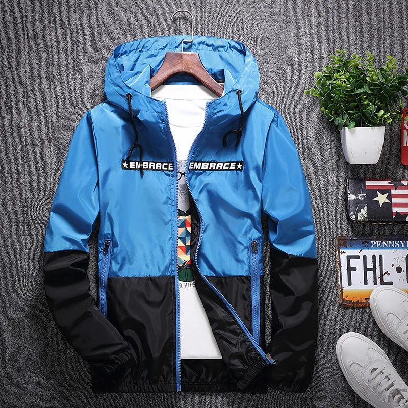 

2022 Men's Jacket Fashion Spring Autum Casual Streetwear Hoodie Jacket Men Clothes Mens Windbreaker Coat Male Outwear