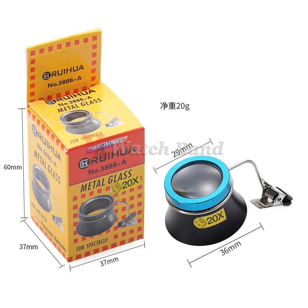 5X 10X 20X النظارات المكبر كليب على العين العدسة المكبرة عدسة المحمولة العدسة عملية عملية الساعات أداة إصلاح #4