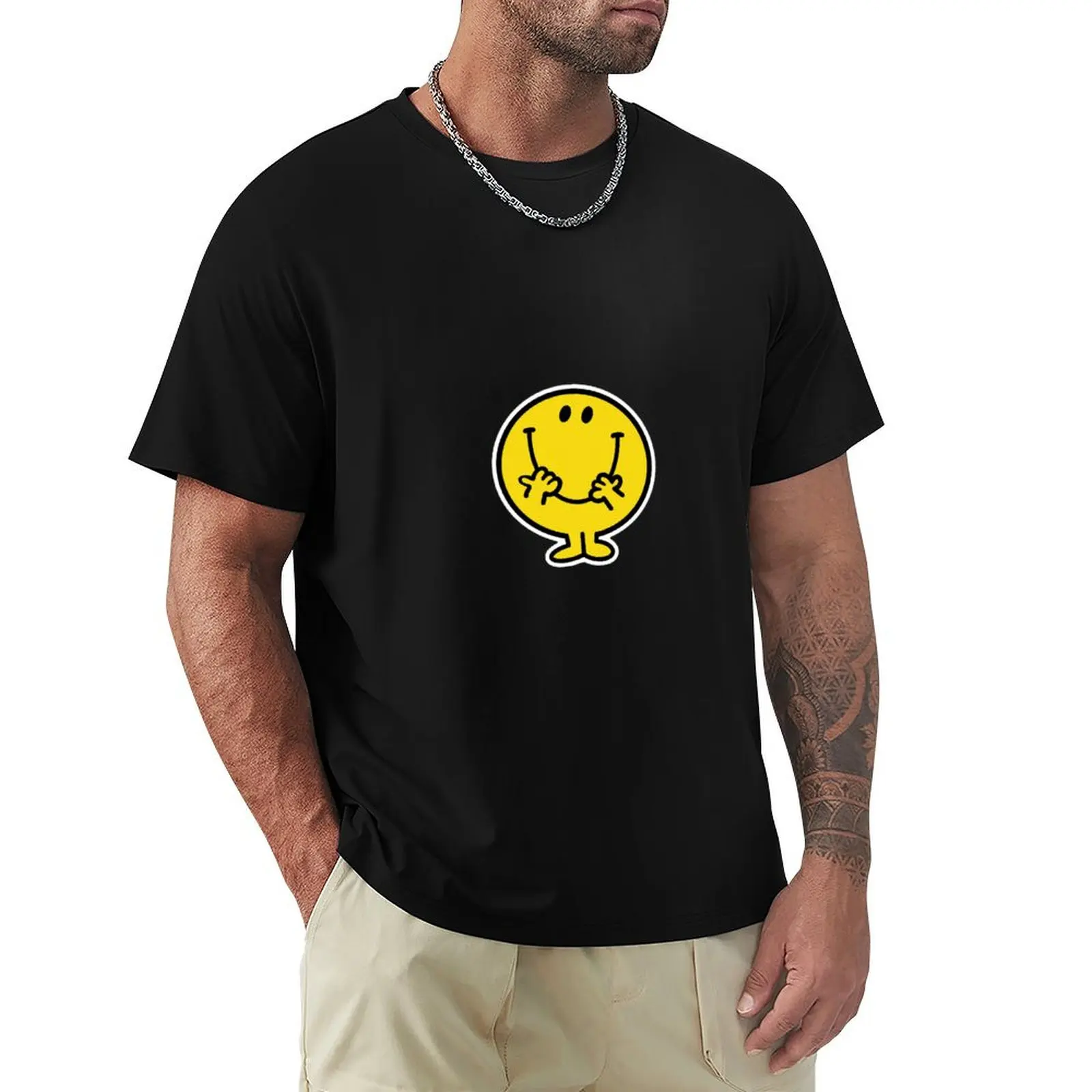 

Happy Smiley Face T-Shirt funny costumes anime clothes summer 2025 mens graphic t-shirts pack