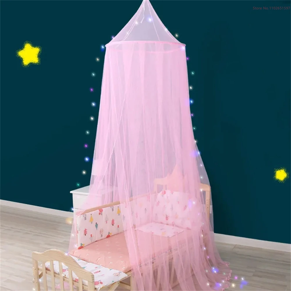 Hung Dome Mosquito Net for Cribs Baby Bed Nest Repellent Tent Insect Reject Canopy Netting Curtain Dome Polyester Mesh Fabric