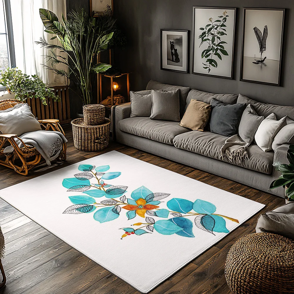 Botanical Green Leaves Doormat Indoor Outdoor Washable Entryway Rug Floor Mat Home Decor Nature Inspired Welcome Mat Garden Pati