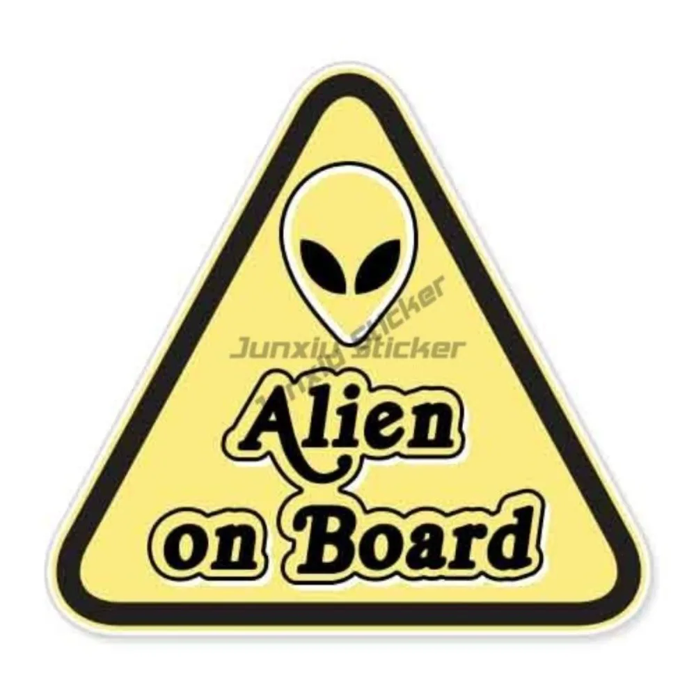 

Alien On Board Funny Car Bumper Sticker Decal Car Windows Bumper Side Mirrors Laptops Suv Walls Exte