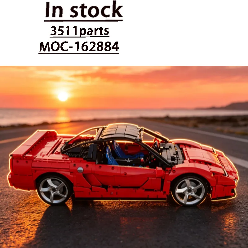 Model Building Blocks MOC-162884 Red Popular Sports 1:8 Limited Edition Super Racer 3511 Parts Holiday New Year Custom Toy Gift