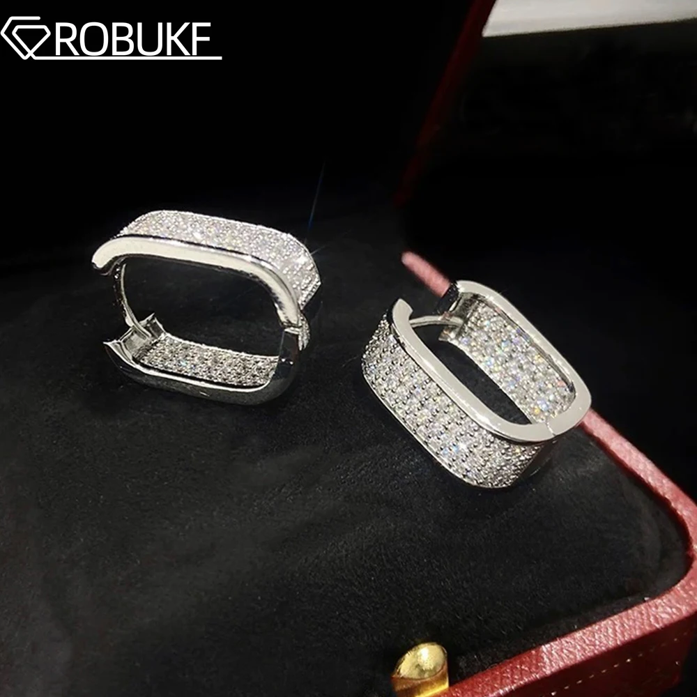 

Роскошные серьги-кольца из муассанита 1 мм для женщин, сверкающие, с имитацией бриллиантов, из серебра S925 с покрытием 18К, для свадьбы, хип-хопа, вечеринок, ювелирный подарок