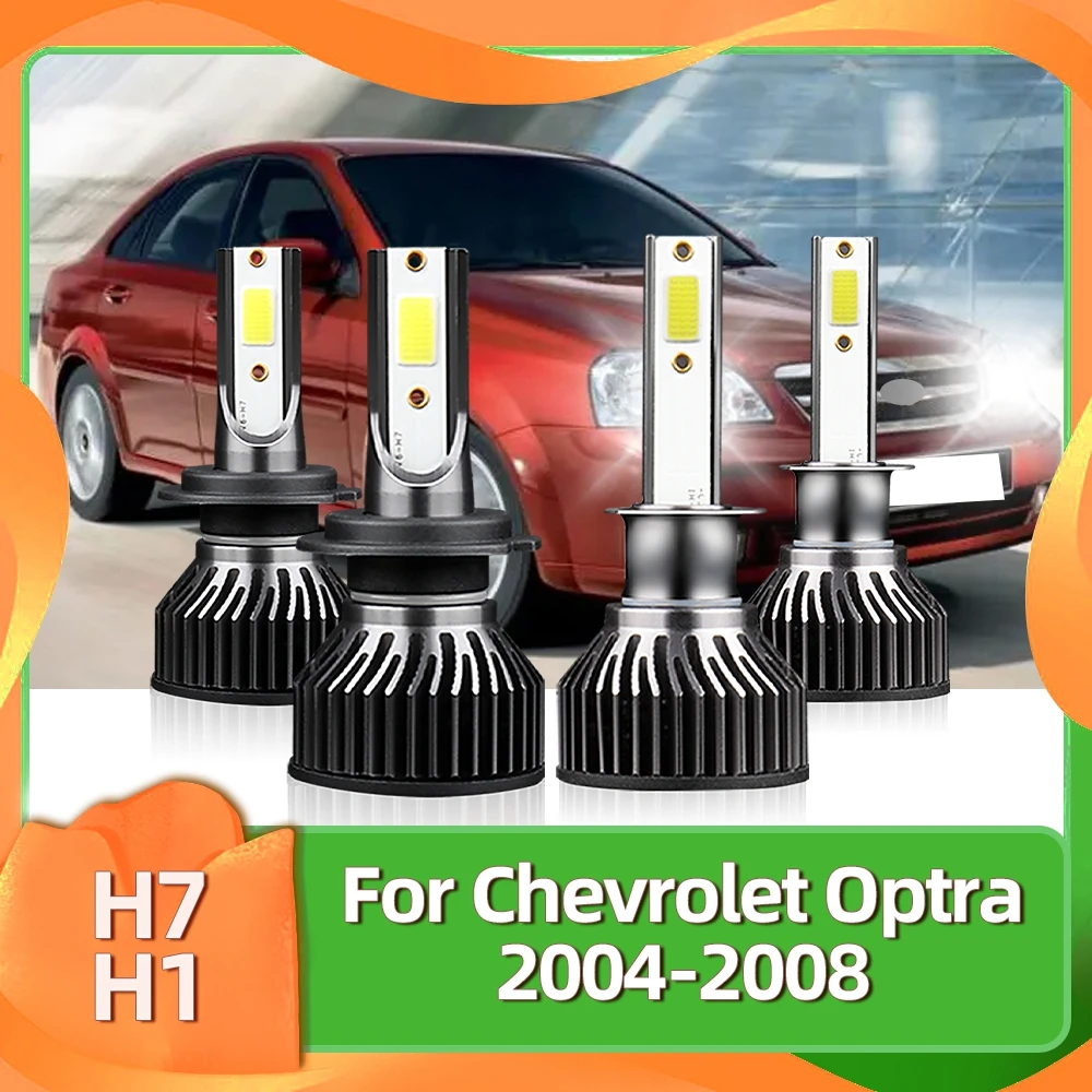 

4PCS Car LED Headlight Bulb H7 H1 72W Headlamp High Low Beam Vehicles Front 12V Kit For Chevrolet Optra 2004 2005 2006 2007 2008