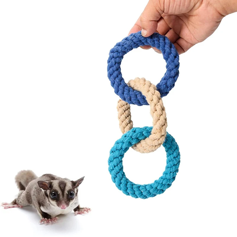 Hamster Climbing Rope Toys Sugar Glider Cage Accessories Hanging Swing Cage Toy Bird Parrot Rope Swing Toy for Climbing Exercise