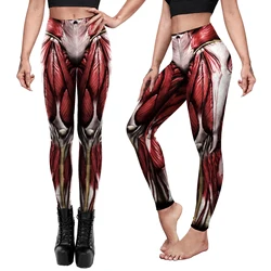 Zawaland Anime Women's Leggings Summer Slim Elastic Tights Pants Fashion muscle 3D Print Sports Fitness Trousers Casual Leggings