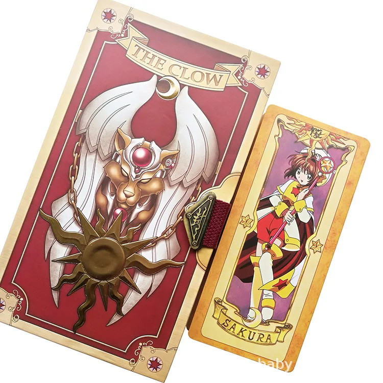 Card Captor Sakura Card Cosplay Cardcaptor Kinomoto Tarot Book With Clow Cards Magic Book 1 Set In Box Anime Prop Toys Gifts