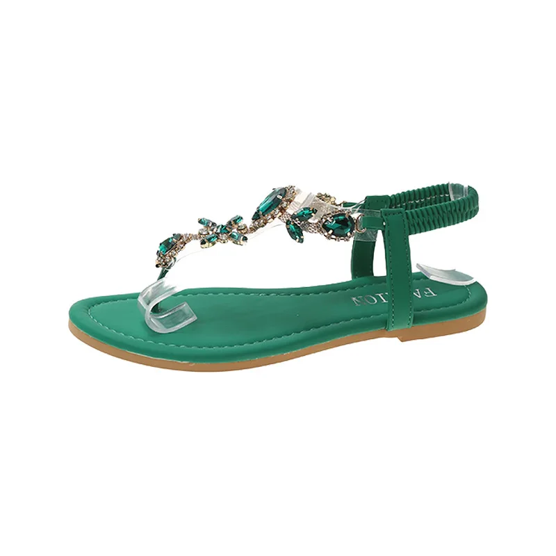 Summer Flats Sandals Women Crystal Clip Toe Slippers Trend Luxury Brand Ladies Shoes Beach Causal Slides Mujer Zapatos 2026 - view 5
