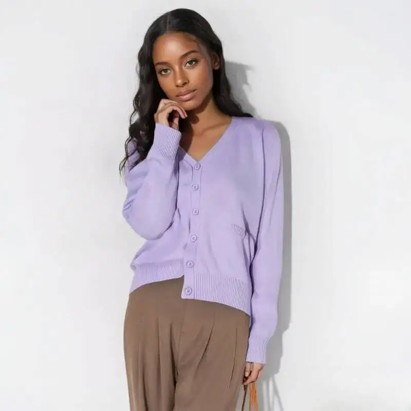 

Casual College Style Outerwear Female Spring Autumn Solid Color Sweater Cardigan Women Long Sleeved Knitted Cardigans Mujer