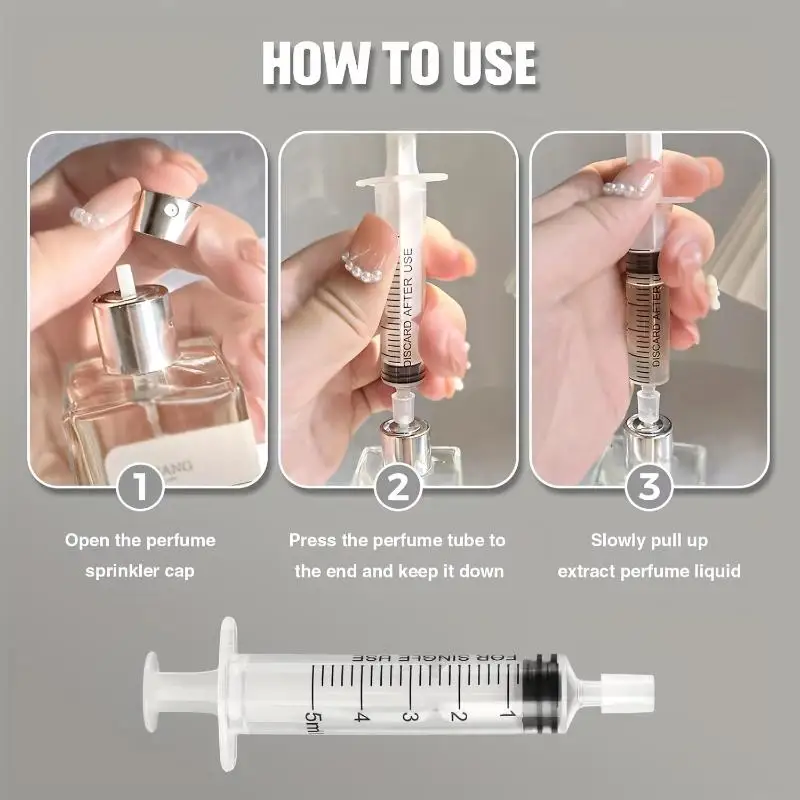 Universeller, transparenter Spritzen-Parfüm-Spender mit Nadelwerkzeug und Konvertierungskopf für präzises Nachfüllen von Flaschen, 1 ml–50 ml, Transferpumpe. – Detail 10