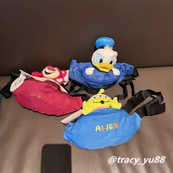 Disney Donald Duck Lotso ayı yabancılar C54671 Anime göğüs çanta karikatür omuz bel çantası rahat Tote depolama Unisex hediye