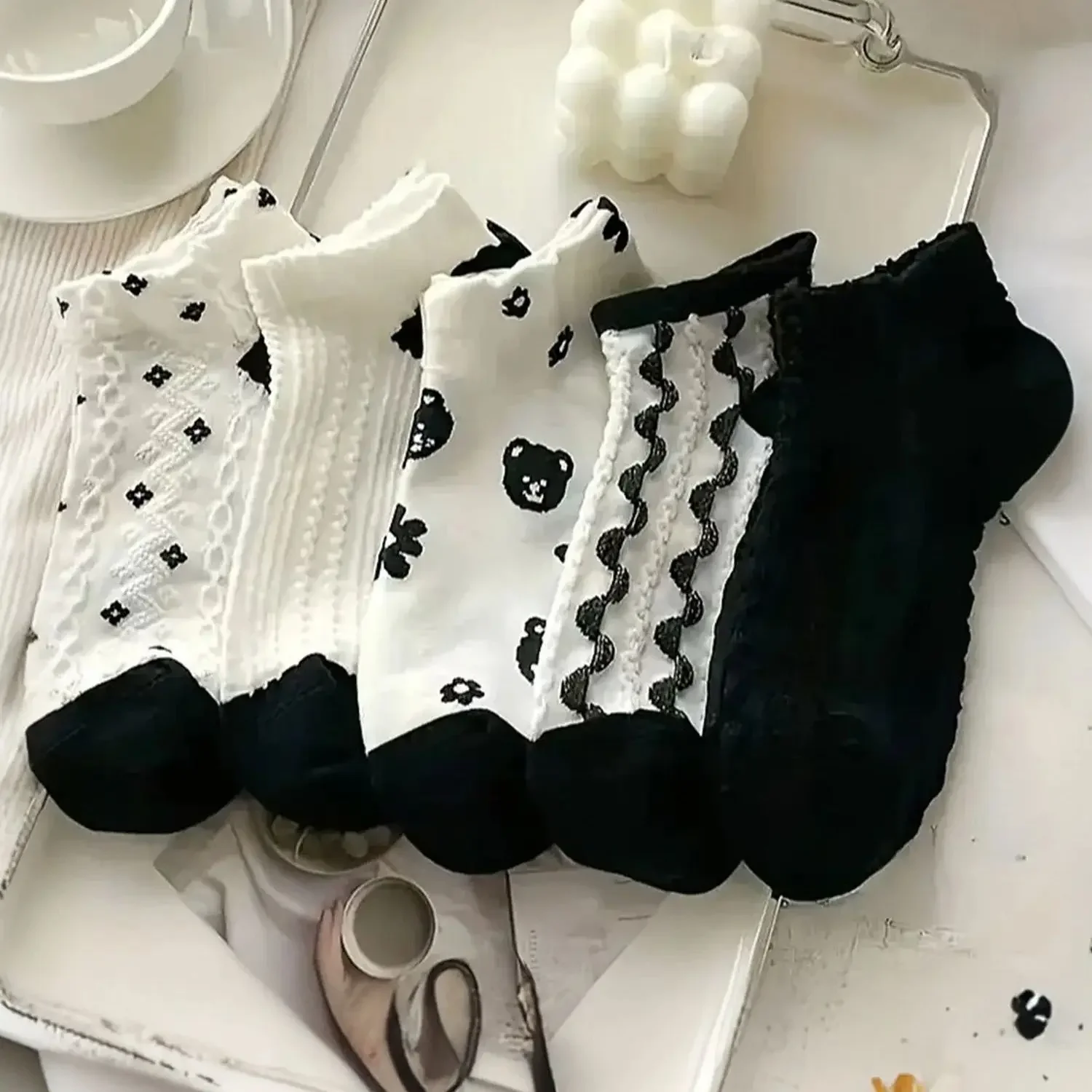 5 pares de accesorios para mujer, calcetines, calcetines hasta el tobillo, ropa barata en oferta, zapatos deportivos bonitos y divertidos, regalo para el día de San Valentín