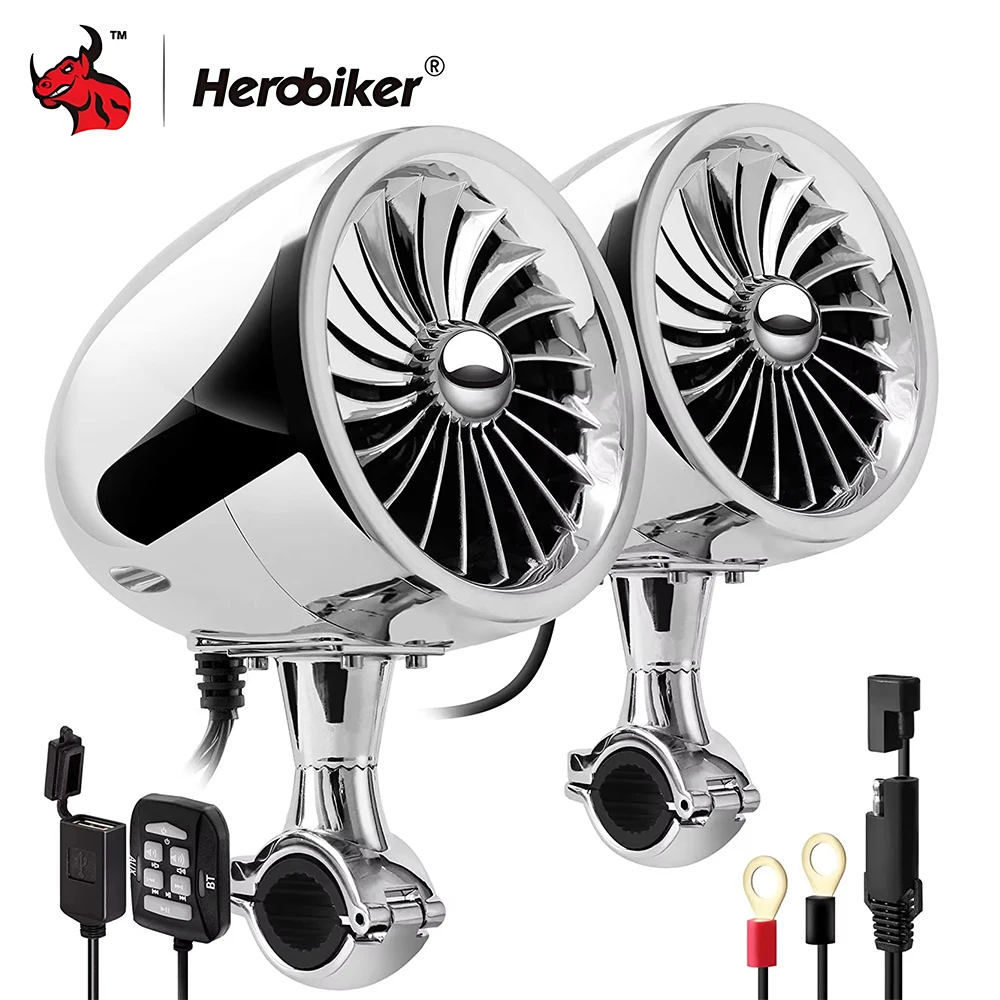 Wasserdichte Motorrad-Stereo-Bluetooth-Radio-Lautsprecher, High-End-ATV-UTV-Audio-Play-System mit USB AUX MP3 300 W Verstärker, 4 Zoll