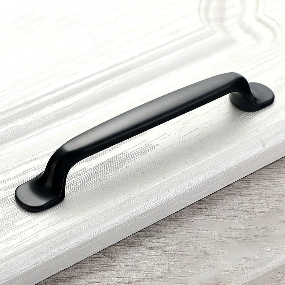 Matte Black with Screw Door Pulls Wardrobe Kitchen Cabinet Handles Cupboard Knobs Drawer Pulls Furniture Hardware