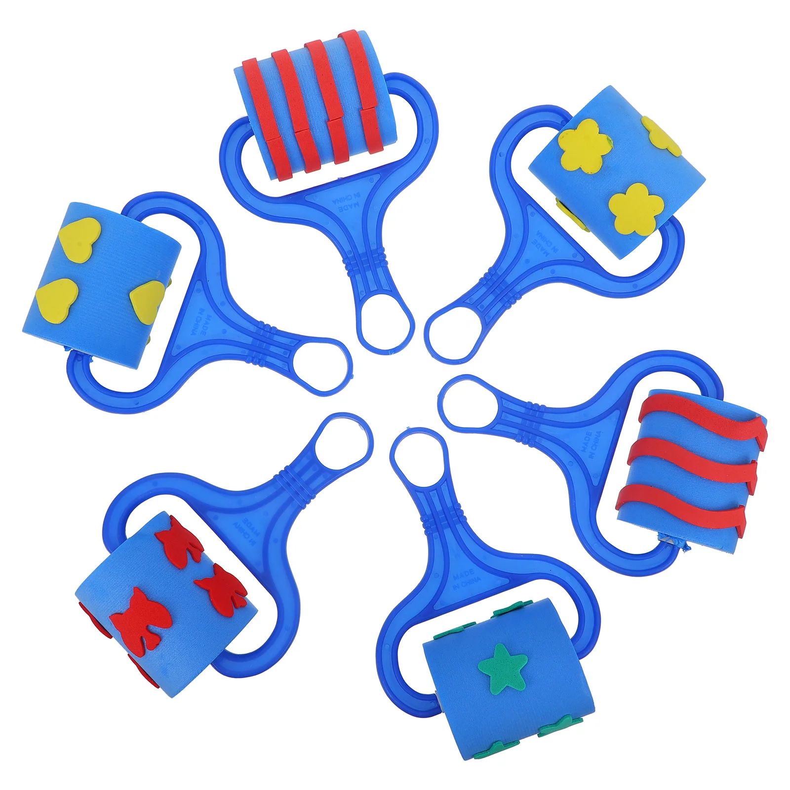 6PCS Roller Seal Toys EVA Graffiti Tools DIY Drawing Roller Fun Rolling Stamp Educational Props roller seal set