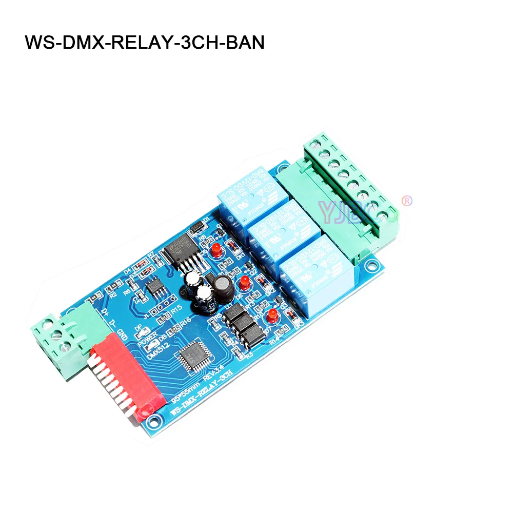 DC12V LED dmx512 Board Module Dump Node 5~24V WS-DMX-RELAY-3CH-BAN Relay Switch 3 Channels LED Dmx512 Dmx Decoder Controller