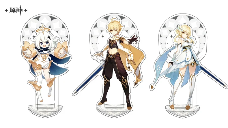 Sunsyea Genshin Impact Official Merch miHoYo Original Authentic Traveller Series Acrylic Stand Paimon Lumine Aether