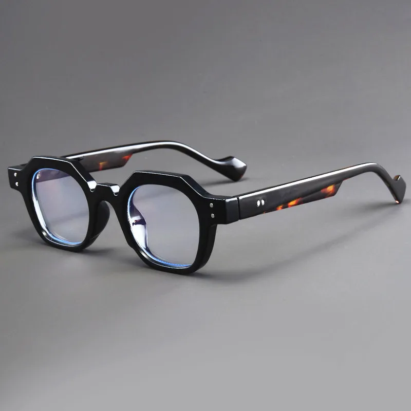 

European and American fashionable polygonal spectacle frames, trendy decorative anti-blue light glasses for both men and women