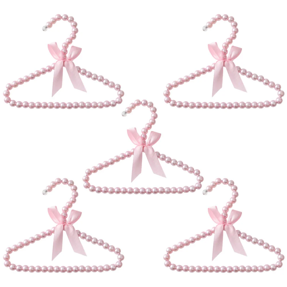 5 Pcs Holder Children's Pearl Hanger Baby Mirror Youth Hangers for Nursery Pink Plastic Toddler