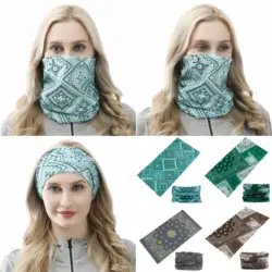 Multi Use Sports Headband Paisley Pattern Design Seamless Face Bandana Cycling Head Scarf Balaclava Tubular Kerchief For Women