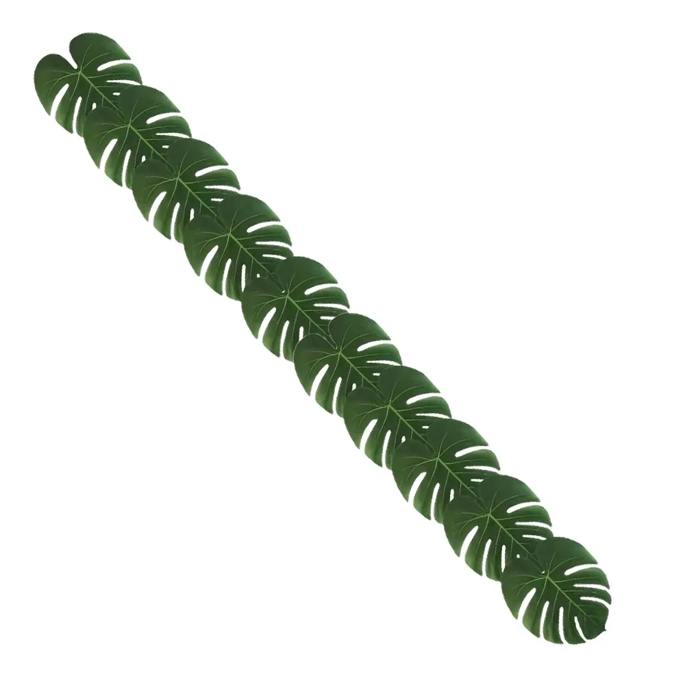 

Silk Flower Artificial Palm Leaves Tablecloth Green Hawaii Style Party Table Plant Decor Table Decoration