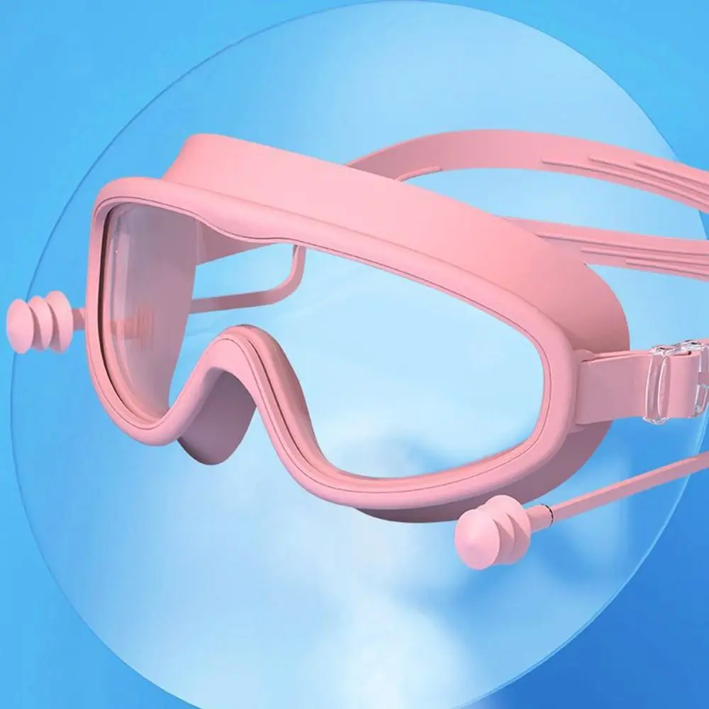 Occhialini da nuoto elastici con montatura grande Occhiali da allenamento per il nuoto HD impermeabili Occhiali da corsa in acqua regolabili con ampia vista Piscina