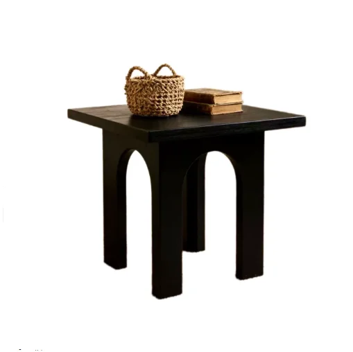 

￥%Wabi-Sabi Style Black Solid Wood Vintage Coffee Table Set with Storage Space Customizable for Living Room and Hallway
