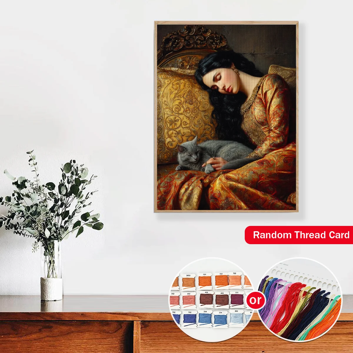 1set 30x40cm[11.8x15.7inches]/40x50cm[15.7x19.7inches] Frameless Cross Stitch Kit, Including Drawings, Needles, Fabric, Instruct - view 5