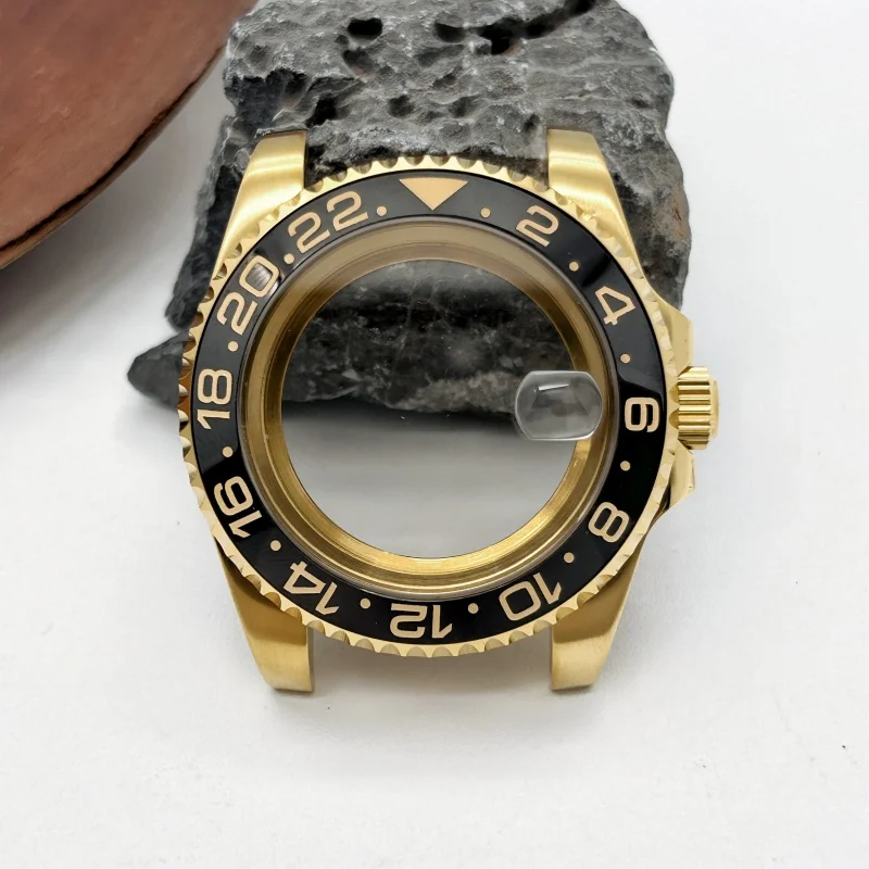 40mm caixa de relógio de mergulho masculino moldura de vidro de safira para seiko gmt submarino nh35 nh36 nh38 nh34 nh70 nh72 movimento 28.5-30.5mm dial