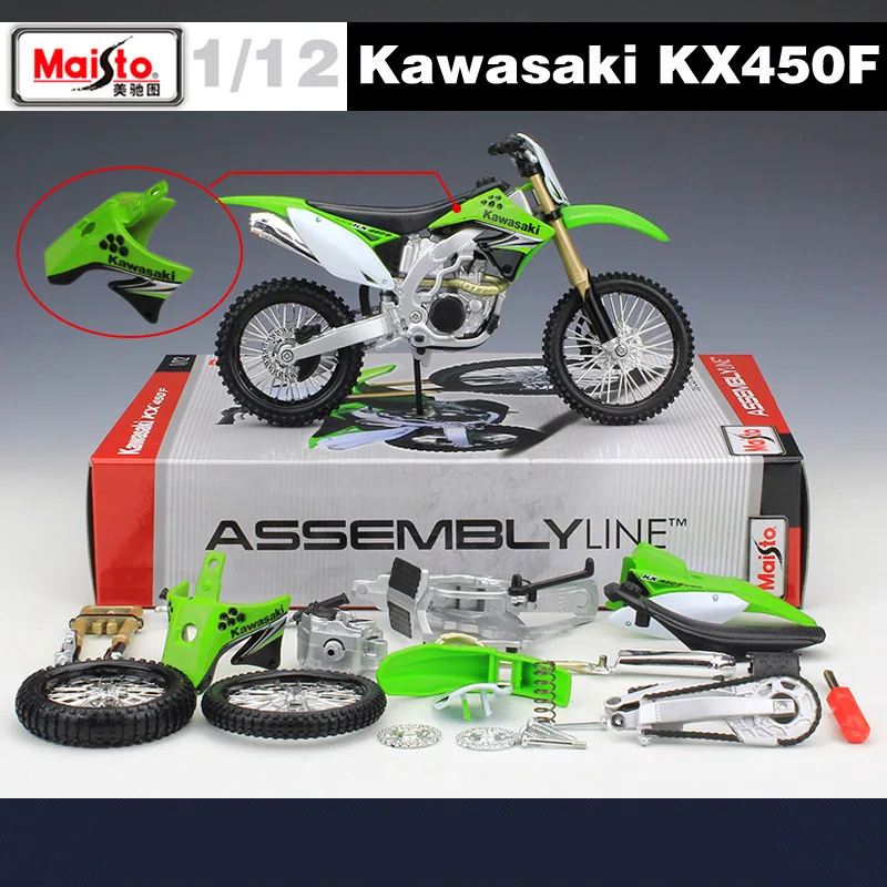 Maisto 1:12 Kawasaki KX450F Assembly Version Alloy Motorcycle Model Diecast Metal Toy Motorcycle Model Collection Children Gift