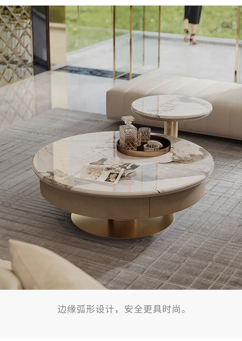 

Тумба под телевизор Y Light Luxury: современная дизайнерская мебель для гостиной, итальянская отделка, модный круглый столик для чая.