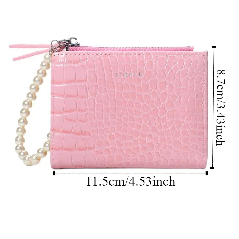 Porte-monnaie imprimé Pearl JOAlligator pour dames, pochette décontractée, fente multi-cartes, porte-monnaie solide, pochette pour documents et cartes, 216.239.