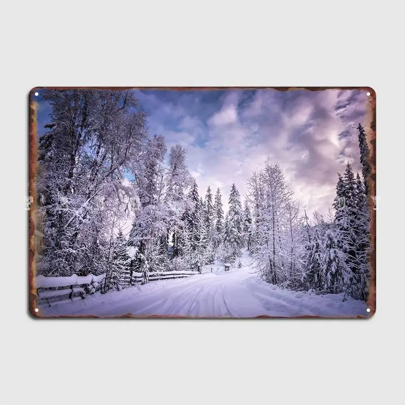 Finland Winter Snow Nature Metal Sign Party Wall Decor Wall Pub Classic Tin Sign Poster