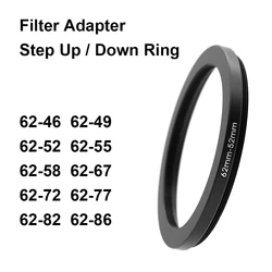 Camera Lens Filter Adapter Ring Step Omhoog Of Omlaag Ring Metaal Voor 62Mm Lens-46 52 58 67 72 77 82 86Mm Uv Nd Cpl Lenskap