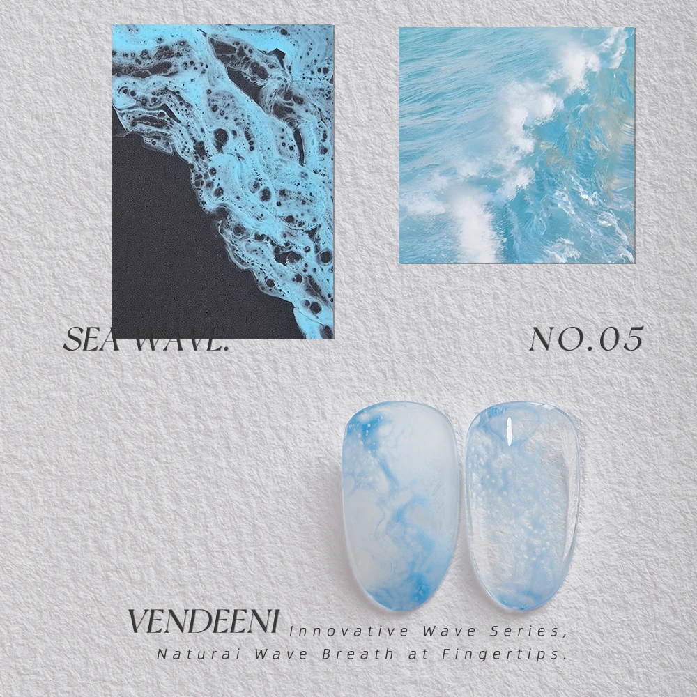 Vendeeni 10 Farben/Set Sea Wave Blooming Gel Nagellack TPO HEMA FREI UV Soak Off Gel Lack Marmor Spitze Nagelkunst Blossom Gel – Detail 13