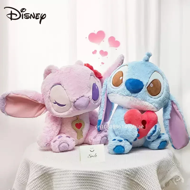 

40 см Disney Lilo & Stitch мультяшная плюшевая кукла из полипропилена, хлопковая супермягкая подушка для дивана, украшение для дома, детский подарок на день рождения