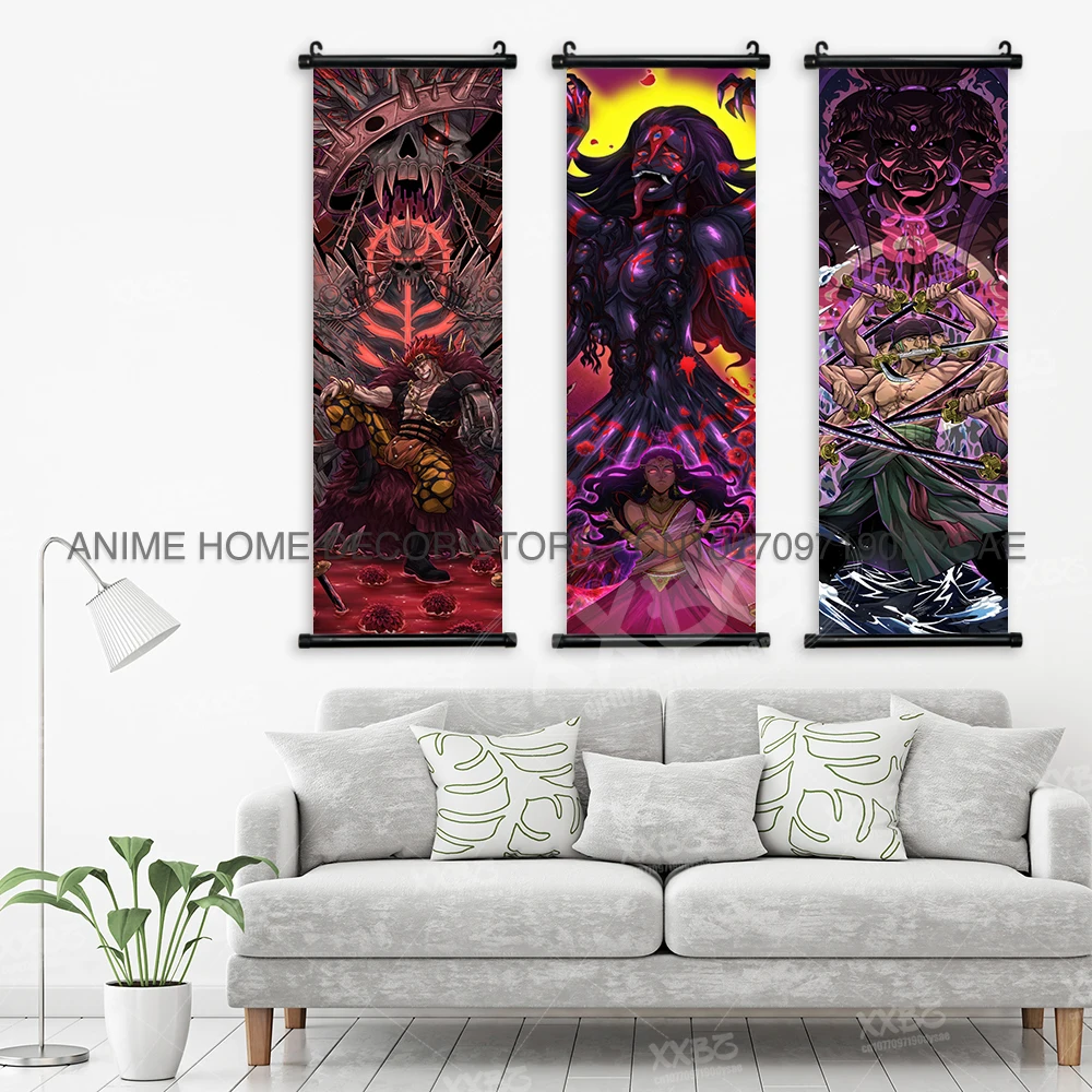 One Piece Poster Jinbe Tapete Nico Robin Hängende Malerei Marco Anime Scrolls Bild Eustass Kid Wall Art Yamato Home Decor – Detail 3
