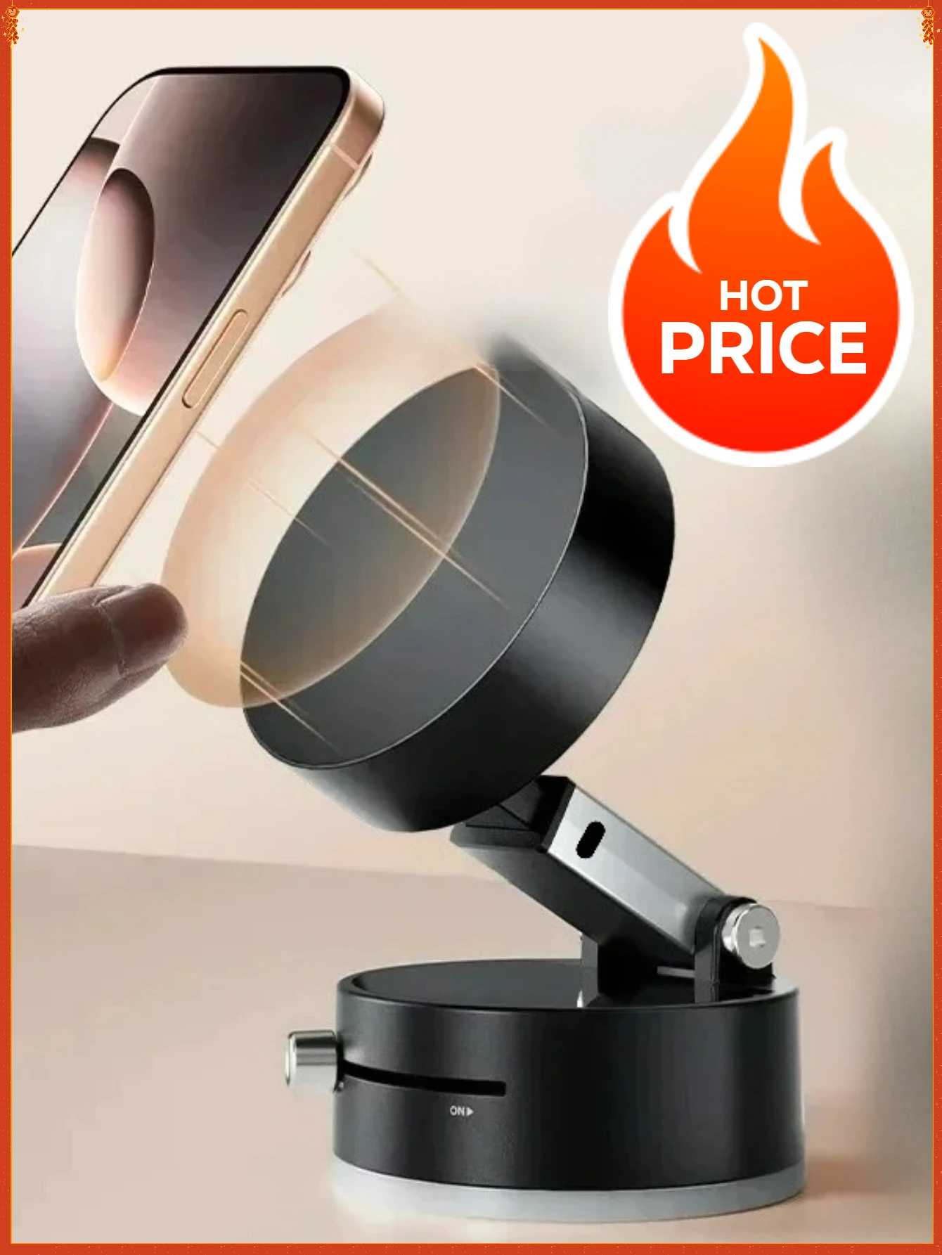 Portable Magnetic Air Vacuum Phone Holder Foldable for Car Desktop Bathroom Outdoor Universal Fit All Iphone/Xami/Hwei