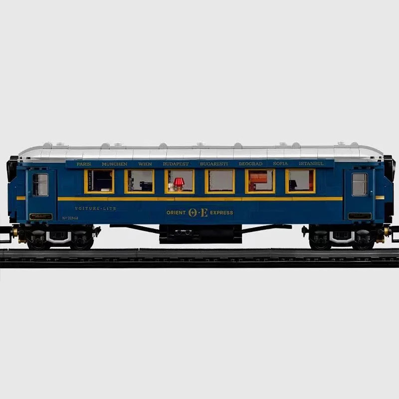 Tren técnico de trenes de ciudad MOC 21344, Tren Expreso de Oriente, modelo de tren de lujo de 140 aniversario, 2540 piezas, bloques de construcción, juguetes de ladrillo