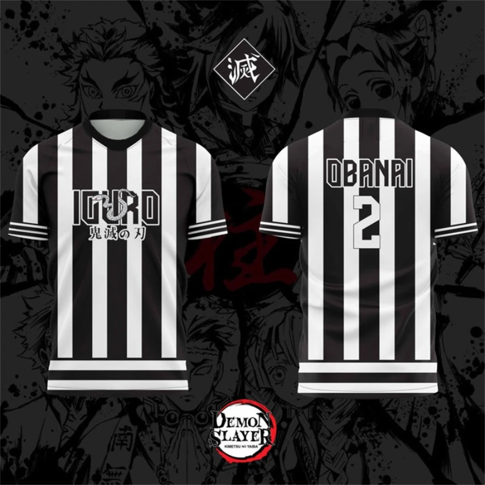 

2025 New OBANAI Demon Slayer Print Jersey Men Women Summer Leisure Fashion Anime 3D Printed Short Sleeve Role Playing Clothing
